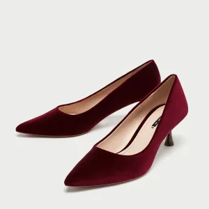 Modest Simple Burgundy Casual Suede Pumps 2020 5 Cm Stiletto Heels Pointed Toe Pumps