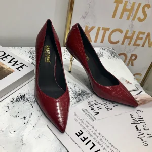 Classy Burgundy Evening Party Leather Pumps 2020 Snakeskin Print 7 Cm Stiletto Heels Pointed Toe Pumps