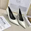 Modest / Simple Ivory Office OL Leather Pumps 2020 7 cm Stiletto Heels Pointed Toe Pumps