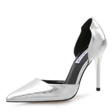 Chic Beautiful Silver Street Wear Womens Shoes 2020 Patent Leather 9 Cm Stiletto Heels Pointed Toe Heels