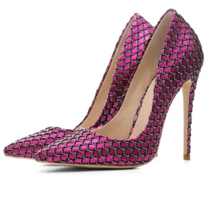 Fashion Fuchsia Cocktail Party Pumps 2020 12 Cm Stiletto Heels Pointed Toe Pumps