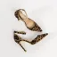 Fashion Brown Street Wear Leopard Print Womens Sandals 2020 Ankle Strap 10 cm Stiletto Heels Pointed Toe Sandals