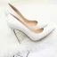 Enkel Hvit PU Gateklær Pumps 2020 12 cm Stiletthæler Spisse Pumps