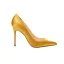 Enkla Gul Casual Pumps 2020 10 cm Stilettklackar Spetsiga Pumps