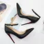 Schlicht Schwarz Strassenmode Pumps 2020 Knöchelriemen 12 cm Stilettos Spitzschuh Pumps