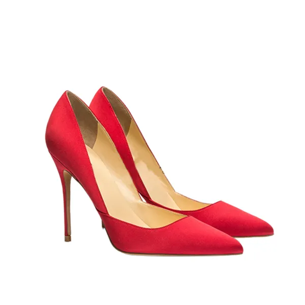 Modest / Simple Red Casual Pumps 2020 10 cm Stiletto Heels Pointed Toe ...