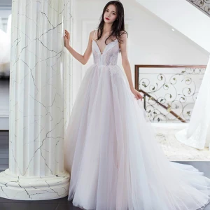 Elegant Multi Colors Evening Dresses 2018 A Line Princess Appliques Spaghetti Straps Backless Sleeveless Court Train Formal Dresses