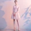 Chic / Beautiful Blushing Pink Homecoming Tassel Graduation Dresses 2020 A-Line / Princess V-Neck 1/2 Sleeves Backless Short Formal Dresses