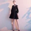 Chic / Beautiful Black Homecoming Graduation Dresses 2020 A-Line / Princess Scoop Neck 3/4 Sleeve Short Formal Dresses