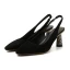 Simple Noire Désinvolte Daim Chaussures Femmes 2020 6 cm Talons Épais À Bout Pointu Talons