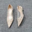 Chic / Beautiful Beige Casual Tulle Pumps 2020 Rivet 4 cm Stiletto Heels Low Heel Pointed Toe Pumps