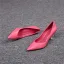 Modest / Simple Fuchsia Office OL Pumps 2020 Leather 6 cm Crystal Thick Heels Pointed Toe Pumps