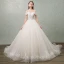 Elegant Champagne Wedding Dresses 2018 Ball Gown Lace Flower Bow Sequins Off-The-Shoulder Backless Sleeveless Cathedral Train Wedding