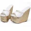 Unique Noire Doré Club de carnaval Sandales Femme 2020 Paillettes 15 cm Compensées Peep Toes / Bout Ouvert Sandales