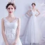Abordable Blanche Robe De Mariée 2020 Princesse V-Cou Faux Diamant En Dentelle Fleur Appliques Sans Manches Dos Nu Tribunal Train
