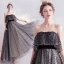 Chic / Beautiful Black Homecoming Spotted Graduation Dresses 2020 A-Line / Princess Strapless Sleeveless Backless Floor-Length / Long Formal Dresses
