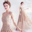 Fashion Gold Evening Dresses  2020 A-Line / Princess Spaghetti Straps Sequins Tassel Sleeveless Backless Floor-Length / Long Formal Dresses