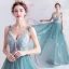 Elegancka Limonkowy Sukienki Na Bal 2020 Princessa Spaghetti Pasy Z Koronki Kwiat Bez Rękawów Bez Pleców Kaskadowe Falbany Trenem Sweep Sukienki Wizytowe