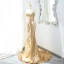 Scintillantes Doré Paillettes Robe De Soirée 2024 Trompette / Sirène Bustier Sans Manches Dos Nu Train De Balayage Soirée Robe De Ceremonie