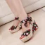 Fashion Red Beach Floral Womens Sandals 2020 Bow 11 cm Wedges Open / Peep Toe Sandals