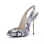 Chic / Beautiful White Street Wear Slingbacks Snakeskin Print Womens Sandals 2020 11 cm Stiletto Heels Open / Peep Toe Sandals