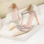 Fashion Nude Evening Party Womens Sandals 2020 Sequins T-Strap 11 cm Stiletto Heels Pointed Toe Sandals