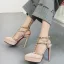 Mode Nude Sandaler Dam 2020 Karnevalsklubb Lackläder Nit T-Rem 12 cm Stilettklackar Spetsiga Sandaler