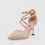 Schöne Beige Datierung Sandalen Damen 2020 Niet X-Riemen 8 cm Stilettos Spitzschuh Sandaletten