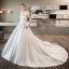 Classique Ivoire Robe De Mariée 2018 Princesse En Dentelle Fleur Encolure Dégagée Dos Nu Sans Manches Cathedral Train Mariage