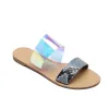 Fashion Multi-Colors Casual Summer Flat Slipper & Flip flops 2020 Snakeskin Print Open / Peep Toe Flat Womens Shoes