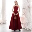Elegant Burgundy Evening Dresses  2020 A-Line / Princess Strapless Sleeveless Backless Floor-Length / Long Formal Dresses