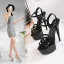 Chic / Beautiful Black Rave Club Womens Sandals 2020 Ankle Strap 15 cm Stiletto Heels Open / Peep Toe Sandals