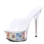 Flower Fairy Transparent White Outdoor / Garden Womens Sandals 2020 15 cm Stiletto Heels Open / Peep Toe Sandals