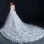 Fantastiske / Unike Hvit Brudekjoler 2018 Ballkjole Appliques Beading Rhinestone Kjæreste Ryggløse Uten Ermer Royal Train Bryllup