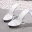 Transparent Blanche Désinvolte Sandales Femme 2020 12 cm Talons Aiguilles Peep Toes / Bout Ouvert Sandales