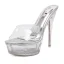 Transparent Silver Summer Rave Club Crystal Womens Sandals 2020 14 cm Stiletto Heels Open / Peep Toe Sandals