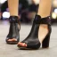 Affordable Black Street Wear Womens Sandals 2020 10 cm Thick Heels Open / Peep Toe Sandals