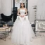 Fantastiske / Unike Elfenben Brudekjoler 2018 Ballkjole Blonder Blomst Appliques Rhinestone Kjæreste Ryggløse Uten Ermer Lange Bryllup