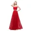 Enkel Rød Chiffon Selskapskjoler 2018 Empire Kjæreste Uten Ermer Rhinestone Sash Lange Buste Ryggløse Formelle Kjoler