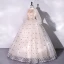 Élégant Champagne Robe De Bal 2022 Robe Boule Encolure Dégagée Étoile En Dentelle Perlage Perle Paillettes Manches Longues Longue Robe De Ceremonie