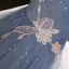 Elegant Bling Bling Sky Blue Beading Star Sequins Prom Dresses 2023 Ball Gown High Neck Short Sleeve Backless Floor-Length / Long Formal Dresses