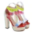 Fashion Two Tone Laser Rave Club Womens Sandals 2020 Ankle Strap 13 cm Thick Heels Open / Peep Toe Sandals