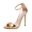 Chic / Beautiful Gold Street Wear Womens Sandals 2020 Ankle Strap 12 cm Stiletto Heels Open / Peep Toe Sandals