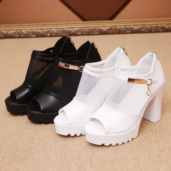 Chic Beautiful Ivory Street Wear Womens Sandals 2020 Platform 10 Cm Thick Heels Open Peep Toe Sandals