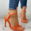 Sexy Orange Casual Womens Sandals 2020 Ankle Strap 10 cm Stiletto Heels Open / Peep Toe Sandals