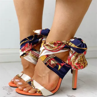 Fancy Street Wear Womens Sandals 2020 Ankle Strap X Strap 10 Cm Stiletto Heels Open Peep Toe Sandals