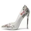 Fashion White Street Wear Pumps 2020 Doodle Cartoon 12 cm Stiletto Heels Pointed Toe Pumps