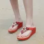 Bohême Rouge Plage Pantoufle & Tongs 2020 Cristal Faux Diamant Plateforme Peep Toes / Bout Ouvert Plat Chaussures Femmes