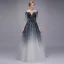 Charmant Dégradé De Couleur Robe De Bal 2018 Princesse Appliques Perlage Cristal Paillettes Encolure Dégagée Manches Courtes Longue Robe De Ceremonie