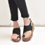Schöne Schwarz Freizeit Sandalen Damen 2020 6 cm Keilabsatz Peeptoes Sandaletten